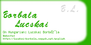 borbala lucskai business card